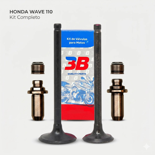 Kit Válvulas 3b Honda Wave 110 O Gilera + Guías Fundición