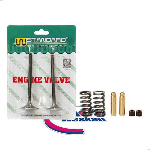Valvula Wstd + Guía Bronce Honda Cg Titan 150 + Resorte Mpi