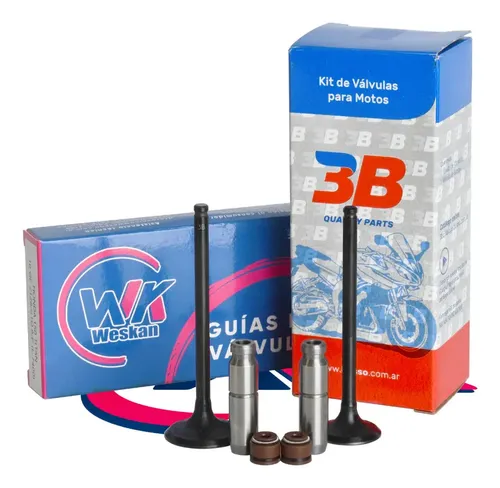 Valvula 3b Honda Xr 125 Cadenera + Guías Weskan + Retenes