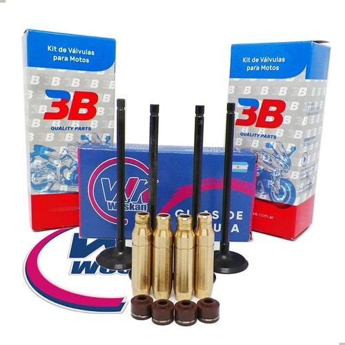Kit Guias Weskan Fund + Valvula 3b Bajaj Ns 200 X4 + Retenes