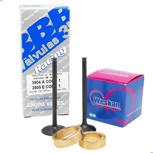 [MLA1574830680] Valvula 3b Racing Mpi Cg Titan 150 30 / 26 + Asiento Bronce