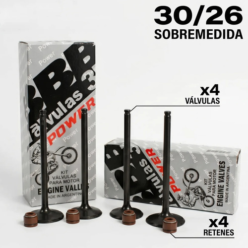 [MLA2158456680] Kit Válvula 3b Sobremedida 30/26 Honda Twister Tornado +ret