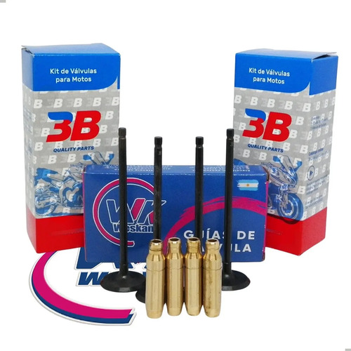 [MLA1396110749] Kit Guias Weskan Bronce + Valvula 3b Bajaj Ns 200 X4